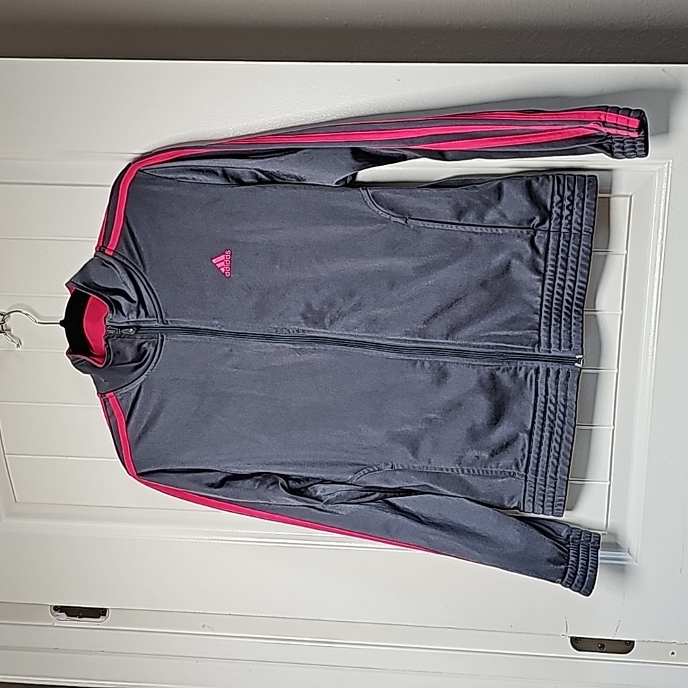 Adidas M grey/pink tracksuit style jacket